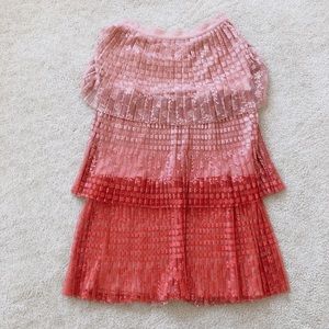 Anthropologie Maeve Orange Ombre Pleated Skirt
